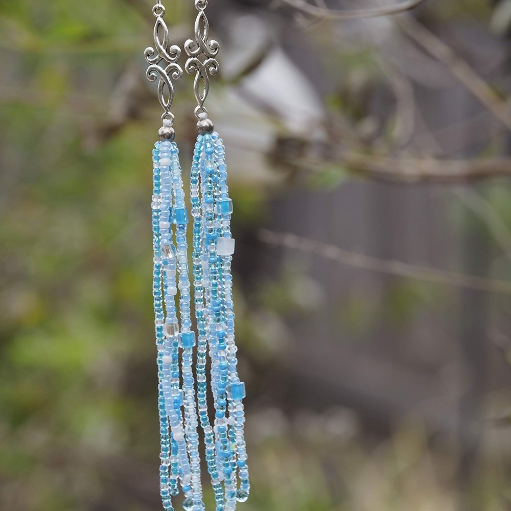 Aqua Waterfalls Earrings